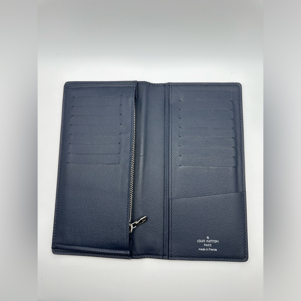 Louis Vuitton Dark Blue Taiga Brazza Bi Fold Wallet